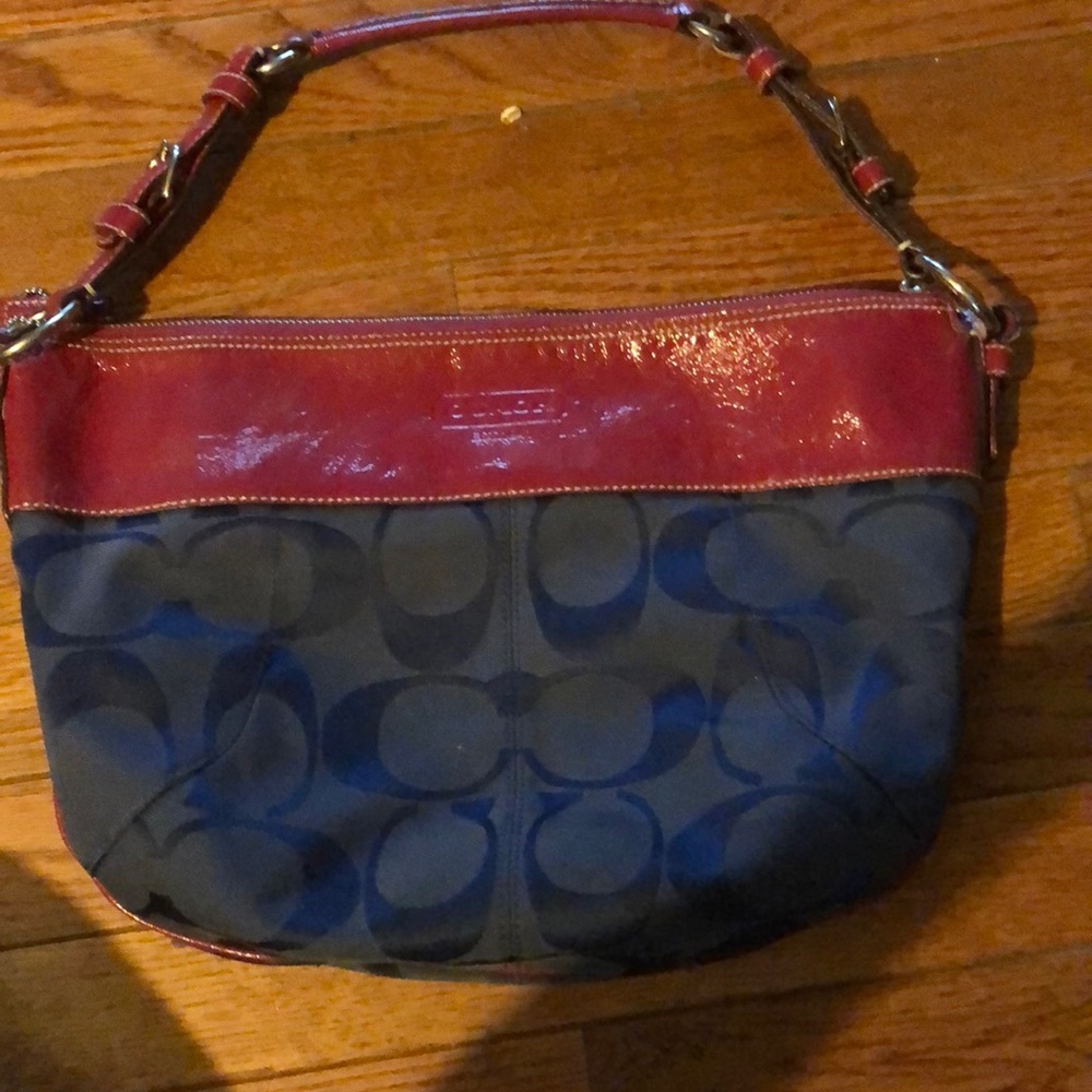 Beautiful Navy and Pink Coach Bag